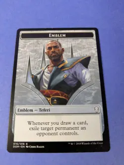MTG Magic: Dominaria Tokens: Teferi, Hero of Dominaria Emblem #016/016 Emblem LP - Image 1