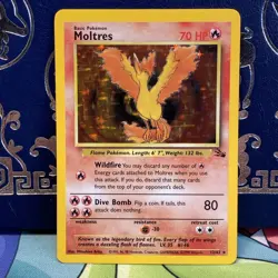Pokemon 1999 Moltres 12/62 Fossil Holo - NEAR MINT NM - Image 1