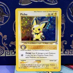 Pichu #12 - Rare HOLO - Pokemon 2000 Neo Genesis - LP (creased) - Image 1