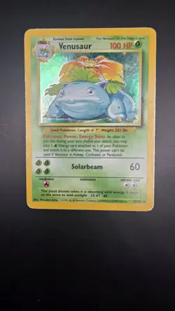 Base Set Venusaur 15/102 — LP/MP — Holo Rare Vintage Pokemon Card — WotC - Image 2
