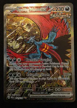 Pokemon Roaring Moon EX Prismatic Evolutions Holo Card 162/131 CLEAN NO WHITE - Image 1