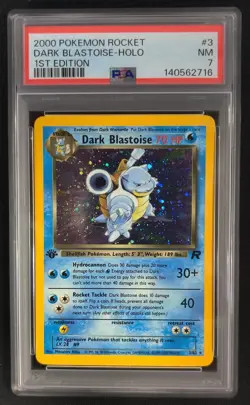 PSA 7 Dark Blastoise 3/82 Holo Rare 1st Edition Team Rocket Pokemon Graded Card - Image 1