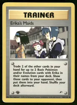 Pokemon Cards Erika's Maids 109/132 Unlimited Gym Heroes WOTC Uncommon MP - Image 1