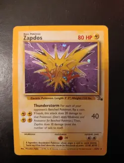 Zapdos 15/62 Pokemon Fossil Holo Rare Card Vintage WOTC DMG - Image 1