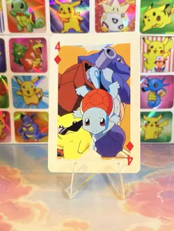 Pikachu Pokemon Vintage Playing Poker Card Charizard Nintendo - Prism Holo Back - Image 1
