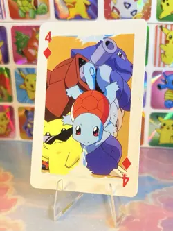 Pikachu Pokemon Vintage Playing Poker Card Charizard Nintendo - Prism Holo Back - Image 3
