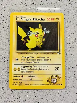 Lt. Surge’s Pikachu 81/132 Common Gym Heroes Pokemon Card - Near Mint 💎 - Image 2