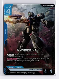 GUNDAM TCG: GUNDAM NT-1 - GD03-001 [LR] FOIL CARD - STEEL REQUIEM - Image 1