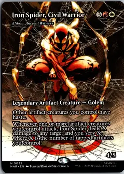 Iron Spider, Civil Warrior - Alibou, Ancient Witness (Borderless) M 39 NM Magic - Image 1