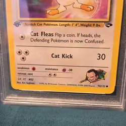 Pokemon Giovanni's Meowth Gym Challenge 74/132 1st Edition PSA 9 2000 - Image 3