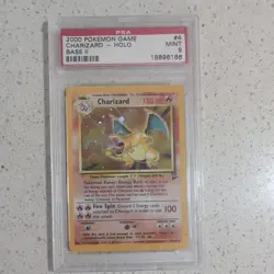 Pokemon 2000 Charizard Base Set 4/102 Holo Unlimited Holo Rare PSA9 - Image 1