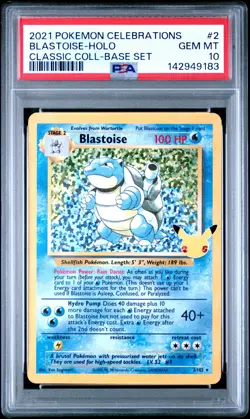 Blastoise PSA 10 Celebrations Classic Collection 2/102 Holo Base Set Pokemon - Image 1