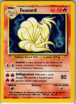 Pokemon Base Set (French) - Feunard (Ninetales) - Holo Rare - 12/102 MP - Image 1