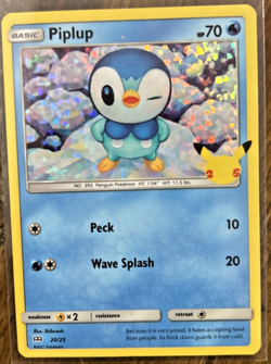 Pokemon Piplup 20/25 Holo 25th Anniversary McDonald's Promo 2021 TCG NM/Mint - Image 1