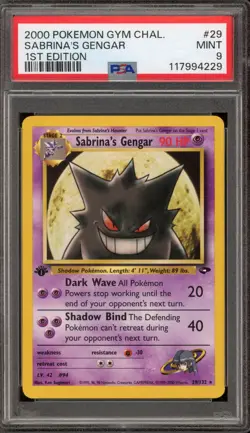 Pokemon Sabrina's Gengar Gym Challenge 1st Edition Rare #29 PSA 9 Mint - Image 1