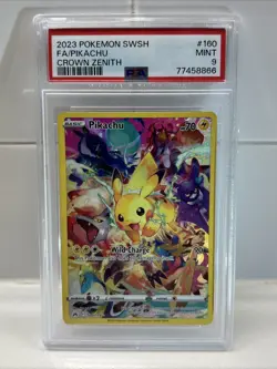 Pokemon Pikachu Crown Zenith Secret Rare 160/159 Full Art SWSH 2023 PSA 9 MT - Image 1