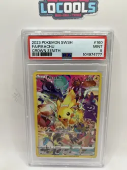 2023 POKEMON SWORD & SHIELD CROWN ZENITH #160 FULL ART/PIKACHU PSA 9 Mint - Image 1