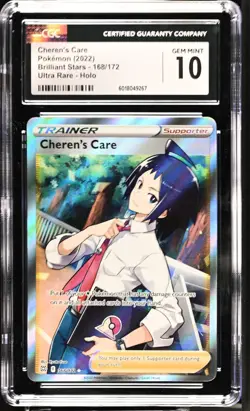 Cheren's Care #168/172 (Pokemon Brilliant Stars) CGC 10 - Image 1