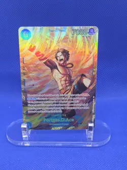 One Piece Carrying On His Will Portgas D Ace OP13-119 Secret Rare SEC SP NM - Image 1