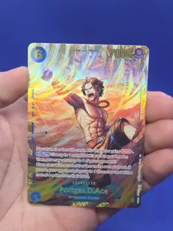 One Piece Carrying On His Will Portgas D Ace OP13-119 Secret Rare SEC SP NM - Image 2