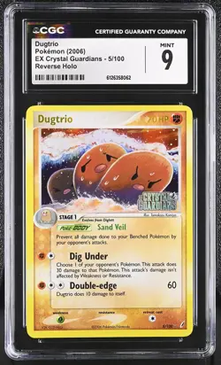 CGC 9 Dugtrio 2006 EX Crystal Guardians 5/100 Reverse Holo STAMPED Pokemon Card - Image 1