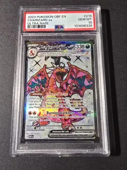 Charizard EX Obsidian Flames Ultra Rare Full Art Holo Card 215/197 PSA 10 - Image 1
