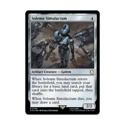 WOTC Universes Beyond: Fallout Solemn Simulacrum (Surge Foil) (R) (Foil) NM - Image 1