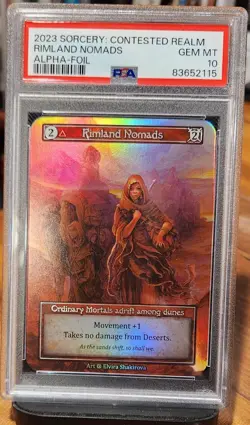 2023 Sorcery Contested Realm Alpha Foil Rimland Nomads PSA 10 Gem - Image 1