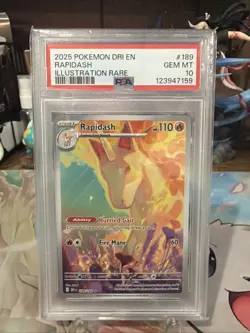 2025 Pokemon SV Destined Rivals Rapidash #189/182 PSA 10 - Image 1
