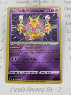 Pokemon TCG SWSH Silver Tempest Radiant Alakazam 059/195 Ultra Rare - Image 2