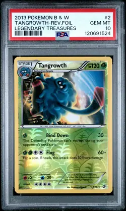 2013 POKEMON B&W LEGEND TREASURES #2 TANGROWTH-REVERSE FOIL PSA 10 - Image 1