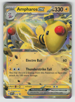 Ampharos ex Pokemon Scarlet & Violet SVP 016 Holo Black Star Promo NM - Image 1