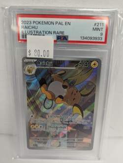 2023 Pokemon PAL EN #211 Raichu Illustration Rare Mint PSA 9 - Image 3