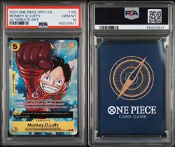 One Piece 2024 Monkey D. Luffy OP07-109 Alternate Art SR OP07 GEM MINT PSA 10 - Image 3