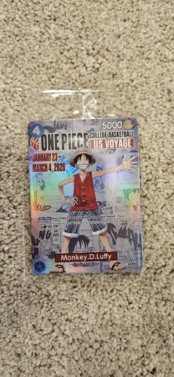 One Piece College US Voyage, Monkey.D.Luffy Card (Sealed), Poster, and T-shirt - Image 2