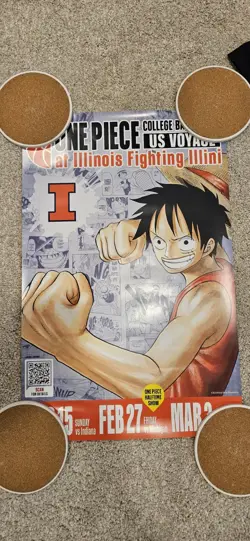 One Piece College US Voyage, Monkey.D.Luffy Card (Sealed), Poster, and T-shirt - Image 4