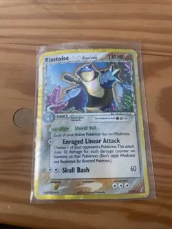 Blastoise (Delta Species) - 2/100 - Pokemon Crystal Guardians Holo Card Poor - Image 1