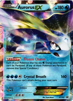 Pokemon TCG Aurorus EX Black Star Promos Holo Card XY102 Normal Sized Card LP - Image 1