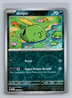 Gulpin Reverse Holofoil Common SV07: Stellar Crown SCR Darkness 091/142 Pokemon - Image 1