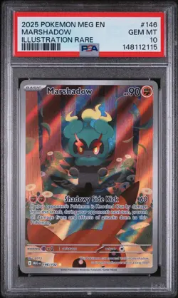 2025 POKEMON MEG EN-MEGA EVOLUTION ILLUSTRATION RARE #146 MARSHADOW PSA 10 - Image 1