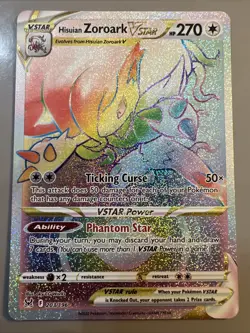 Hisuian Zoroark VSTAR 203/196 RAINBOW RARE Lost Origin Pokemon TCG NM - Image 1