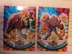 Pokemon Topps Lot Of 2 Hitmonlee and Hitmonchan non-holos LP - Image 1