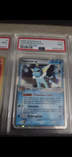Pokemon 2005 EX Delta Species #110 Vaporeon EX-Holo PSA 9 - Image 1