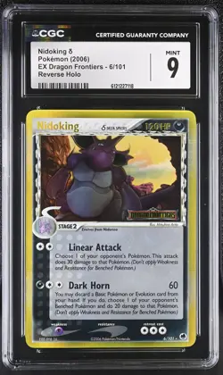 CGC 9 Nidoking 2006 EX Dragon Frontiers 6/101 Reverse Holo STAMPED Pokemon Card - Image 1