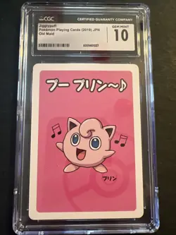 JIGGLYPUFF 2019 Pokemon Japanese Old Maid Playing Cards CGG Gem Mint 10 - Image 1