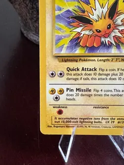 Pokemon Vintage TCG Jolteon Jungle Non Holo Rare 1999 WotC - Image 5