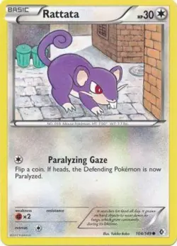Pokemon - Rattata - 104/149 - Common - BW - Boundaries Crossed - NM - Image 1