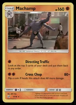 Machamp 2019 Holo Rare Pokemon Detective Pikachu Card 13/18 (NM) - Image 1