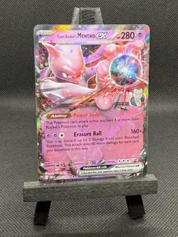 POKEMON Team Rocket's MEWTWO ex 081/182 DESTINED RIVALS RARE HOLO- NM - Image 1