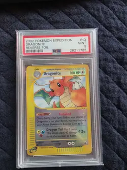 Dragonite 043/165 Expedition Reverse Holo Pokemon PSA 9 - Image 1